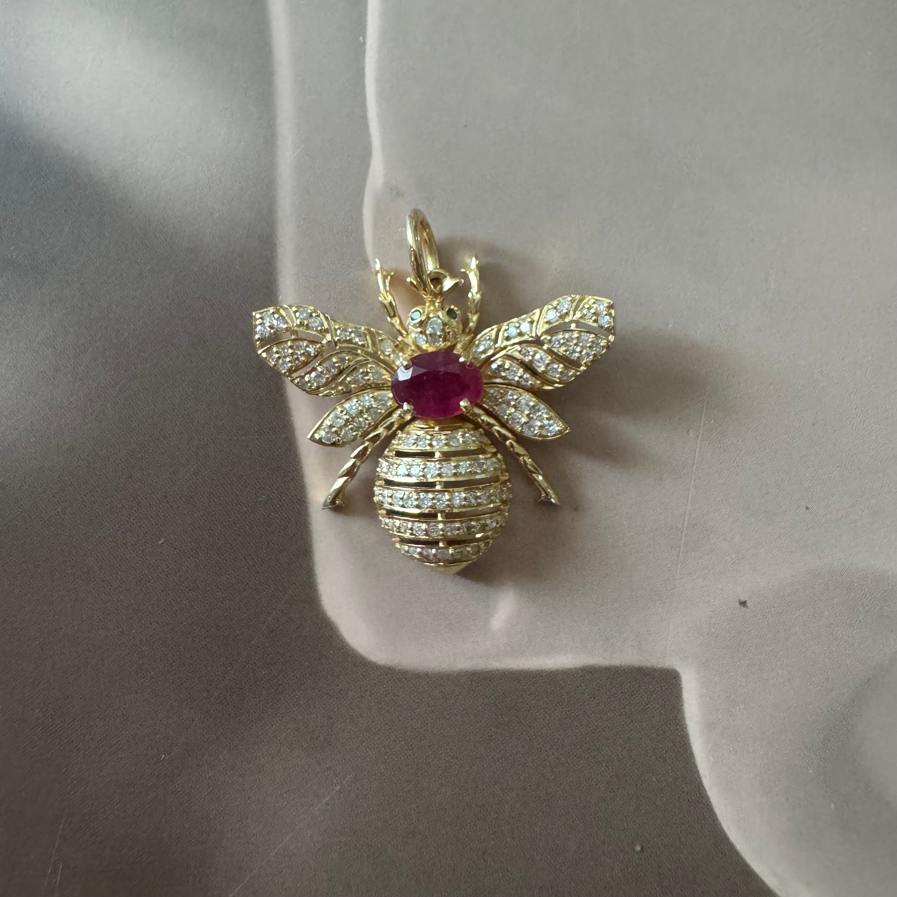Ruby Bumblebee Pendant