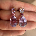 Geo Pink Amethyst Earrings