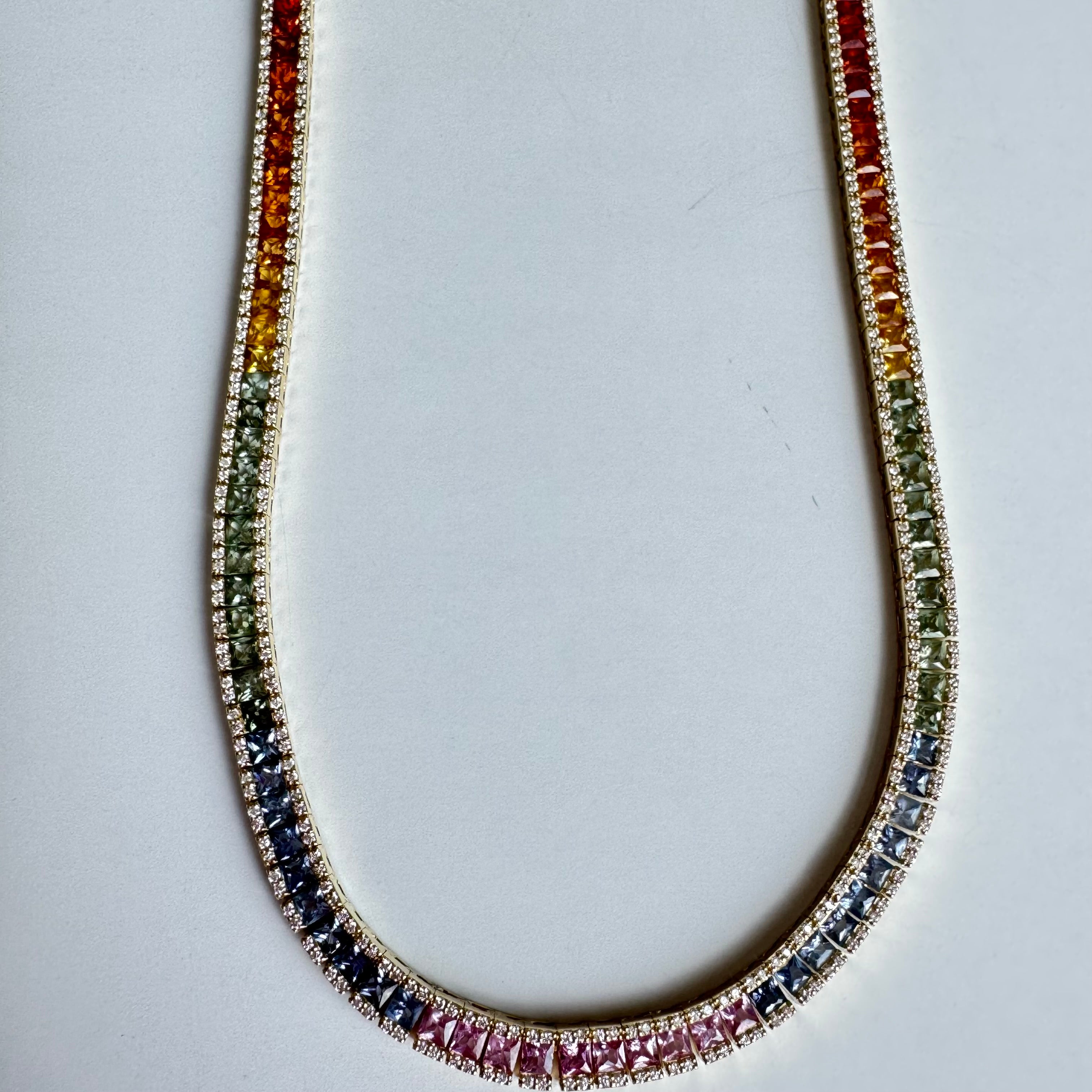 Multisapphire & Diamond Necklace