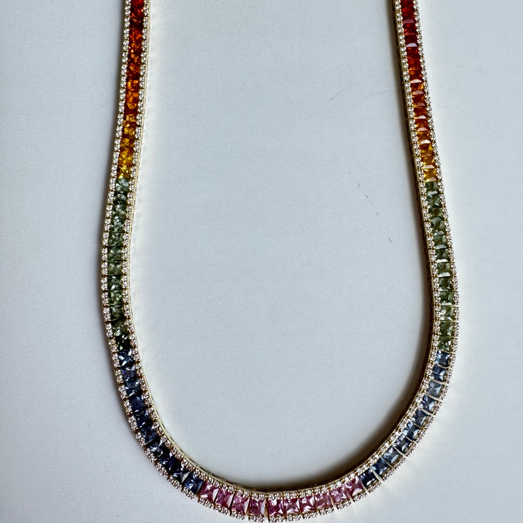 Multisapphire & Diamond Necklace