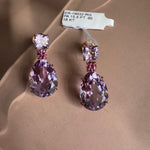 Geo Pink Amethyst Earrings