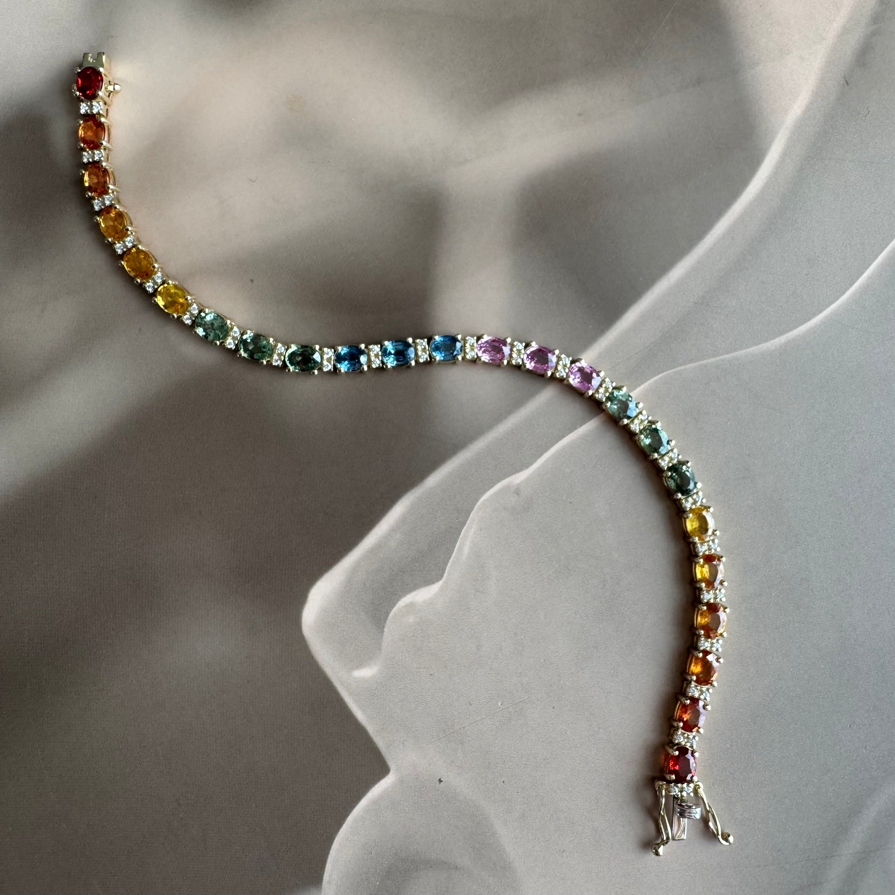 Oval Multi Sapphire Bracelet