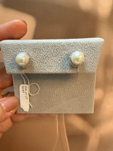 Pearl Studs with Halo