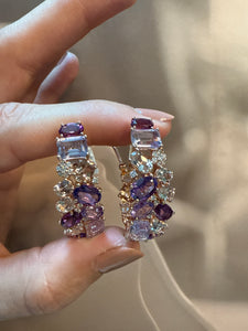 Emily Amethyst Hoops