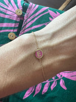 Pink Enamel Letter Bracelet