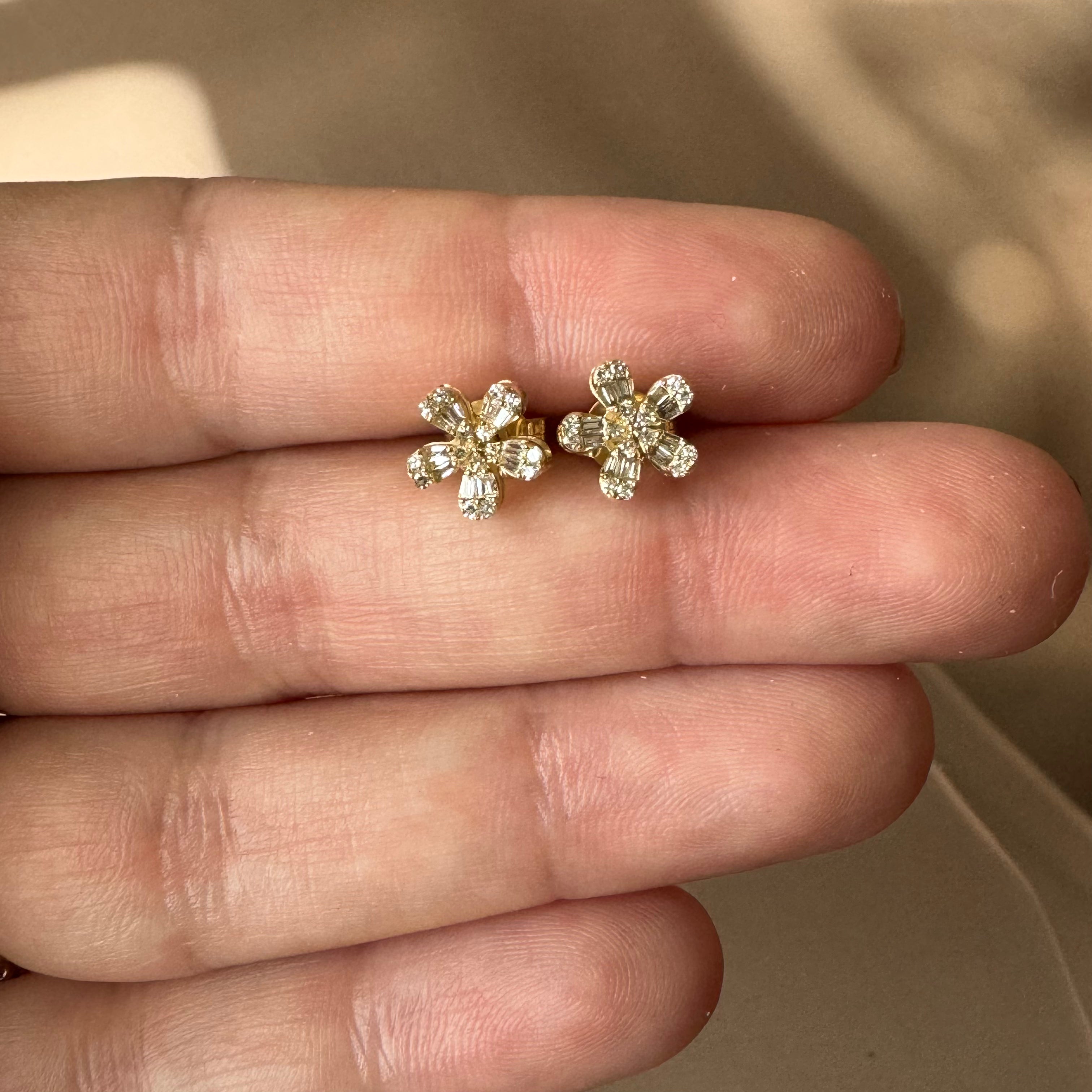 Petit Flower Diamond Studs