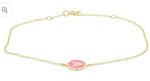 Pink Enamel Letter Bracelet