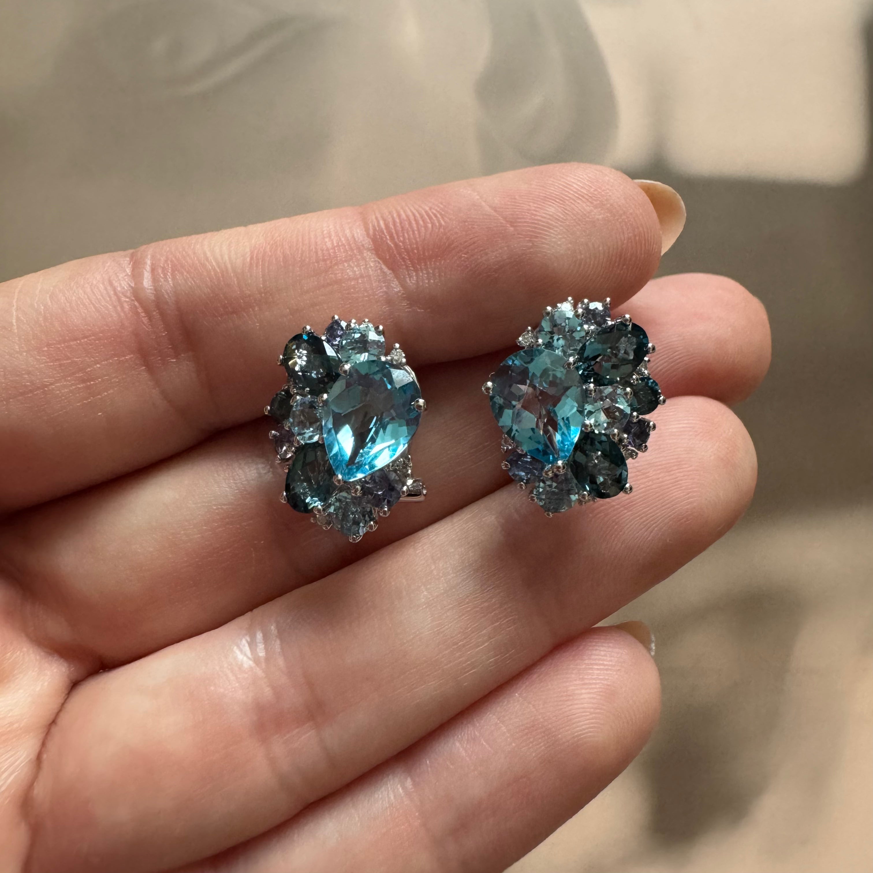 Kira Blue Topaz Earrings