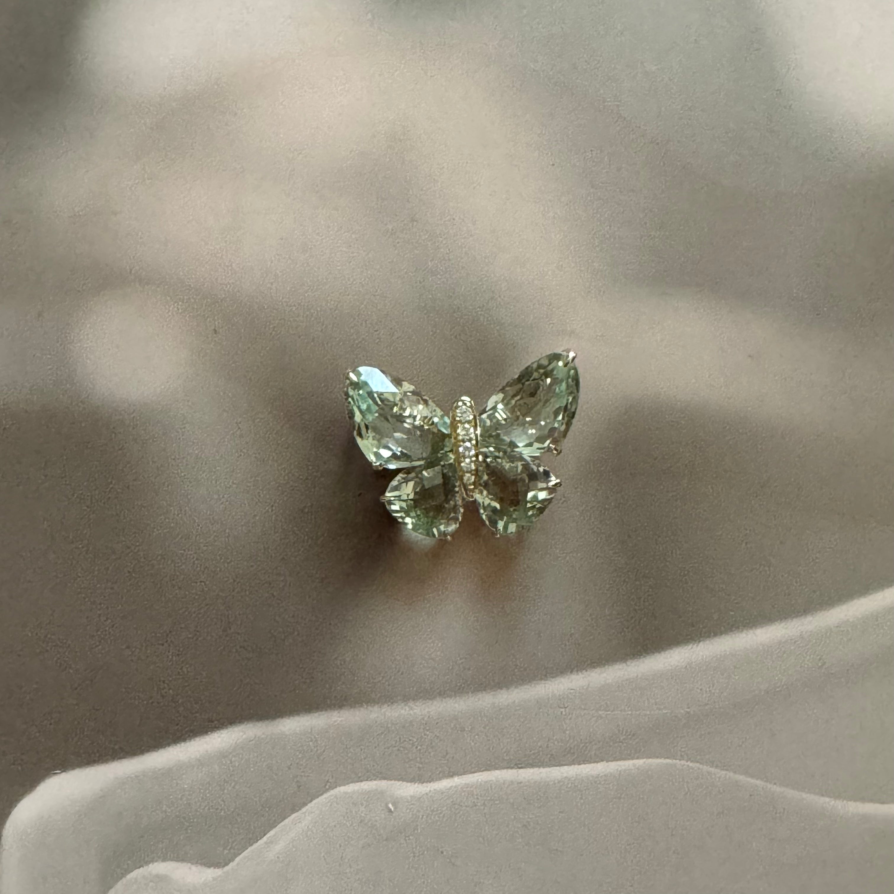 Prasiolite Butterfly Charm