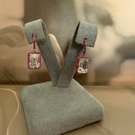 White Topaz & Pink Sapphire Drop Earrings