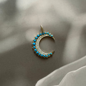 Glowing Moon Turquoise Pendant