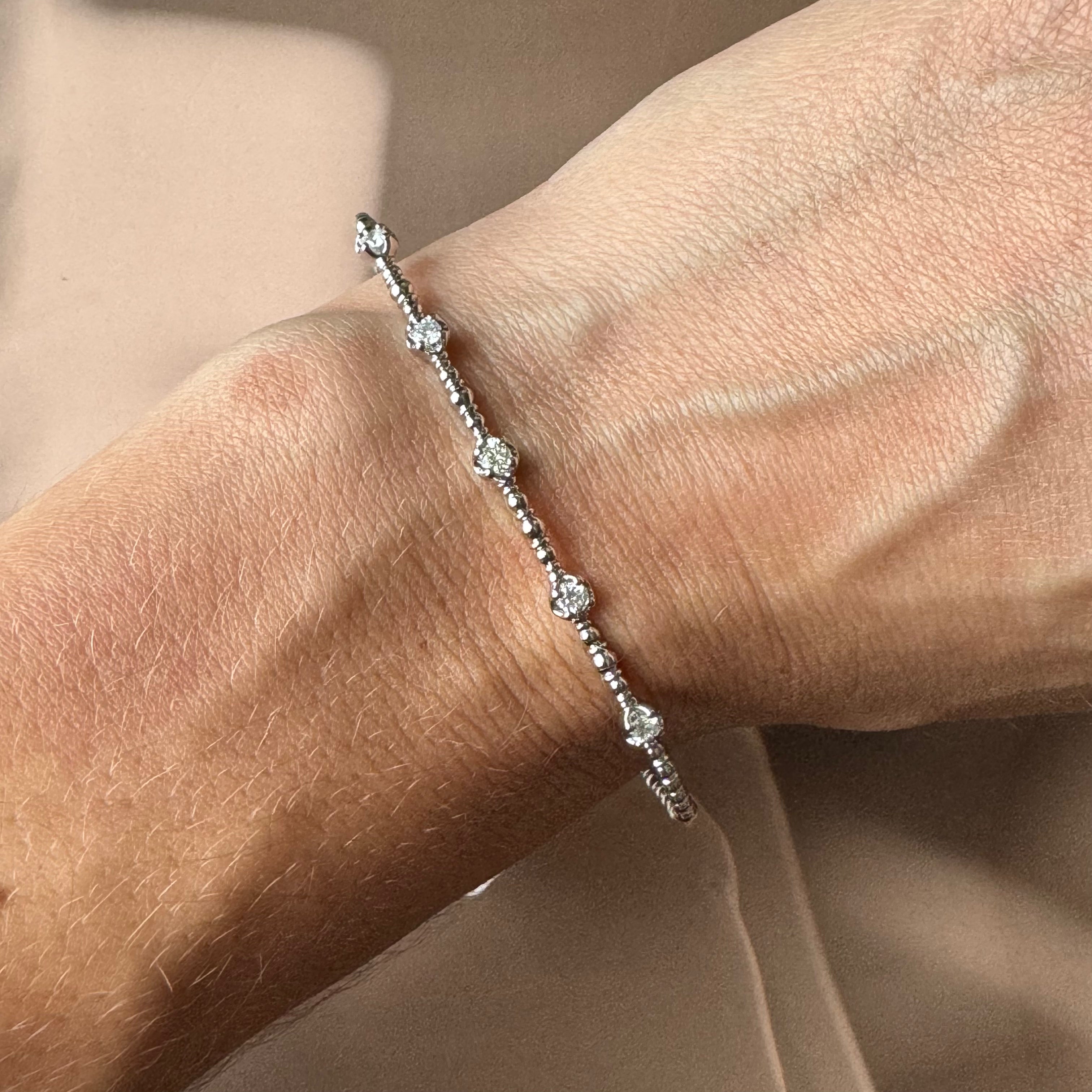 Clara Flexible Bangle with Diamonds