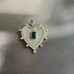 Diamond Heart with Emerald