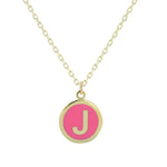Pink Enamel Letter Necklace