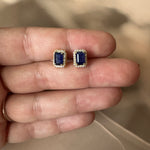 Sapphire Studs with halo