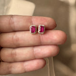 Ruby Studs with Halo