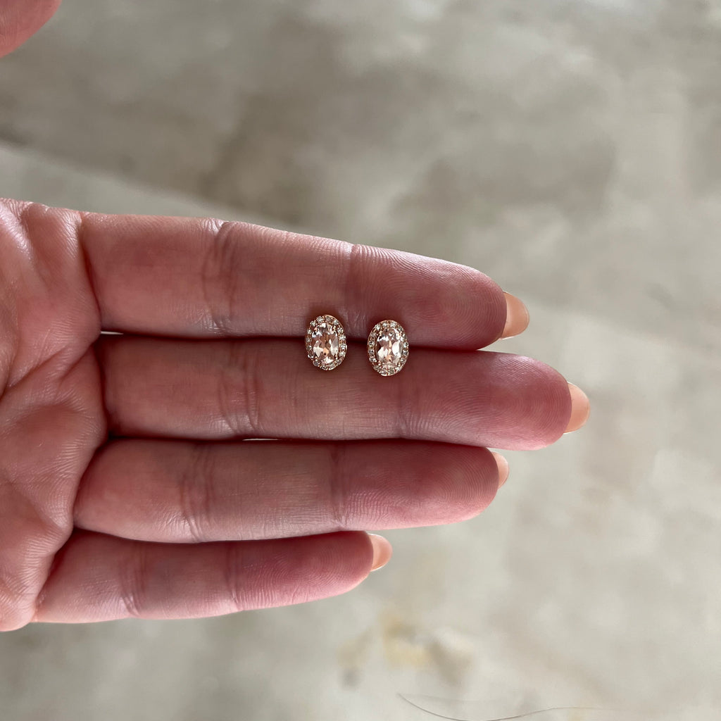 Morganite Studs