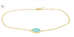 Blue Enamel Letter Bracelet