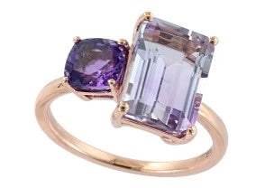 Amethyst Two Stone Ring