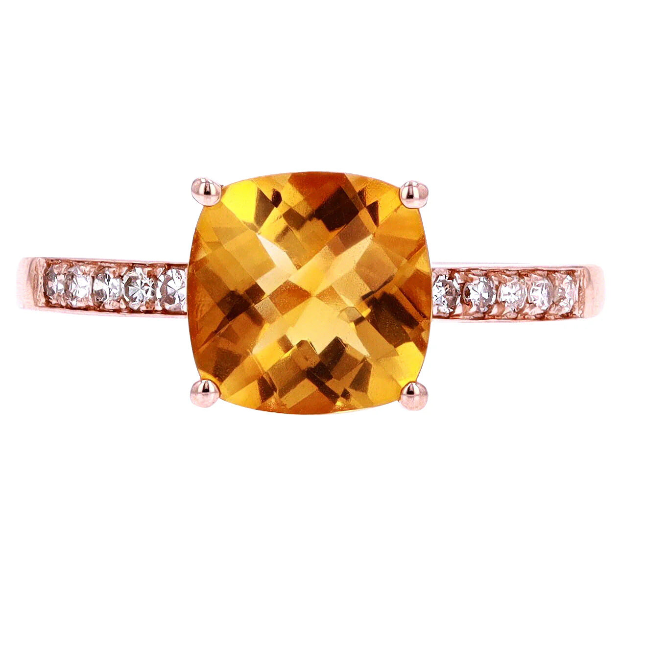 Citrine Cushion Ring