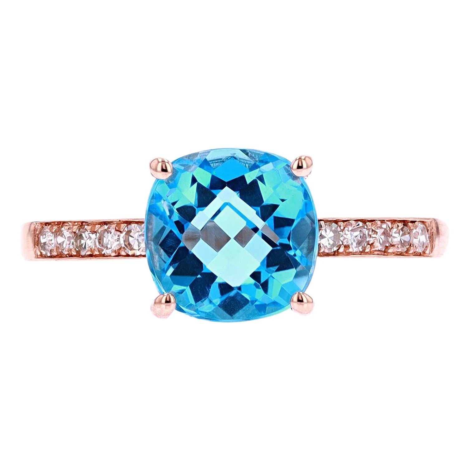 Blue Topaz Cushion Ring