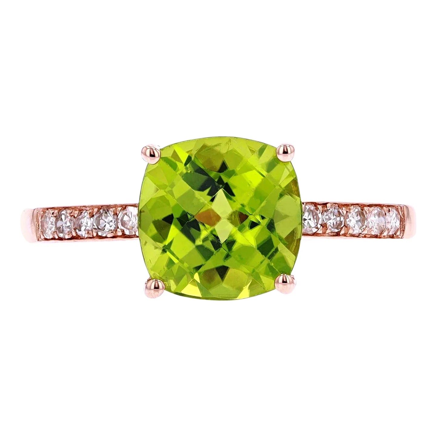 Peridot Cushion Ring