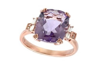 Amethyst Elongated Cushion Ring