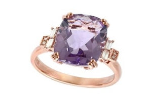 Amethyst Elongated Cushion Ring