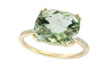 Prasiolite Cushion Ring
