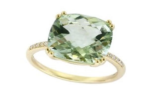 Prasiolite Cushion Ring