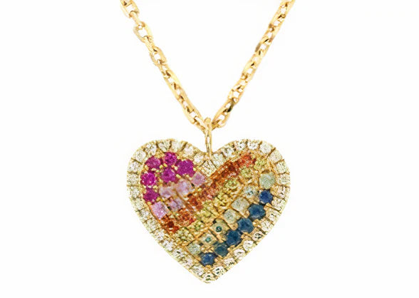 Rainbow Heart with Chain