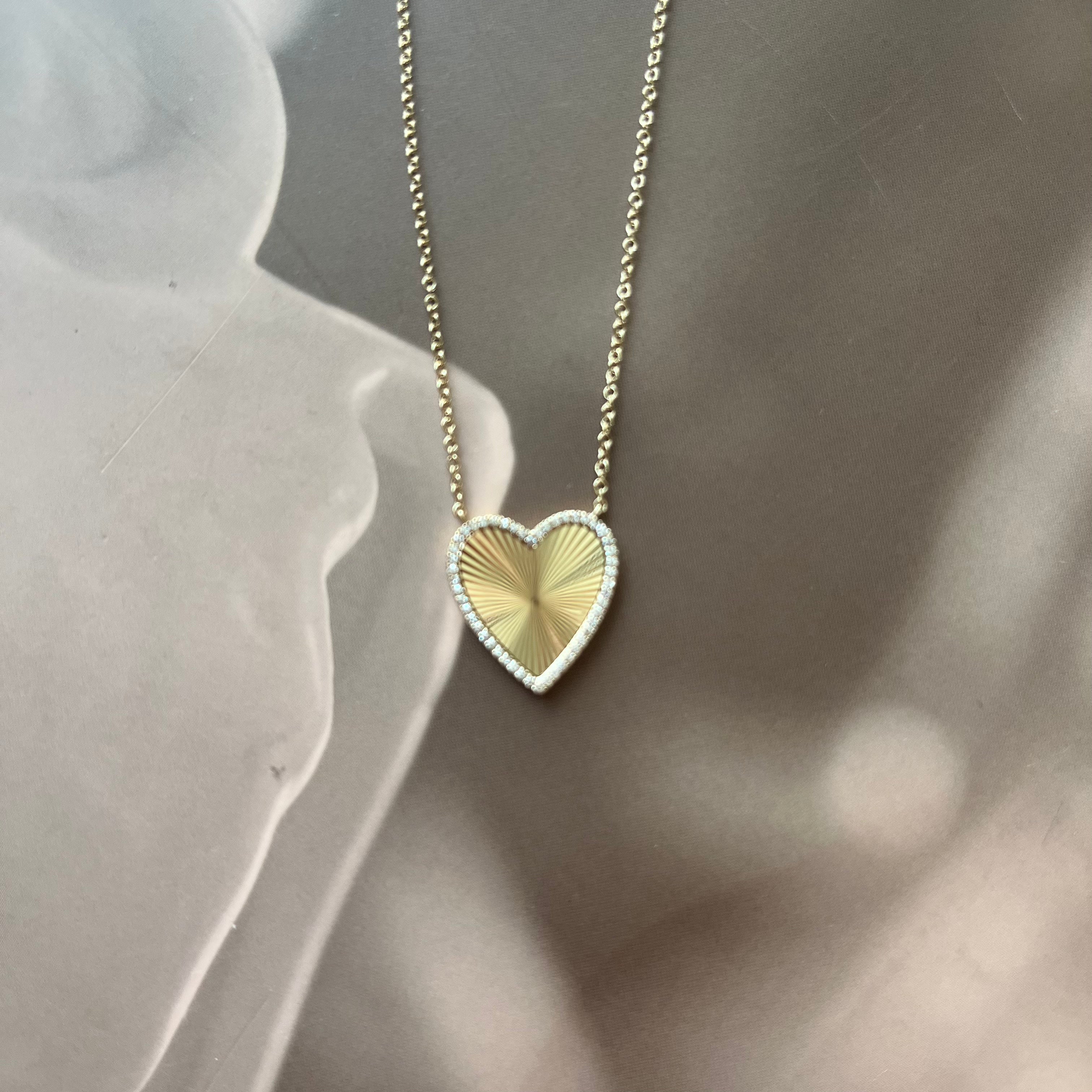 Flutted Heart Necklace