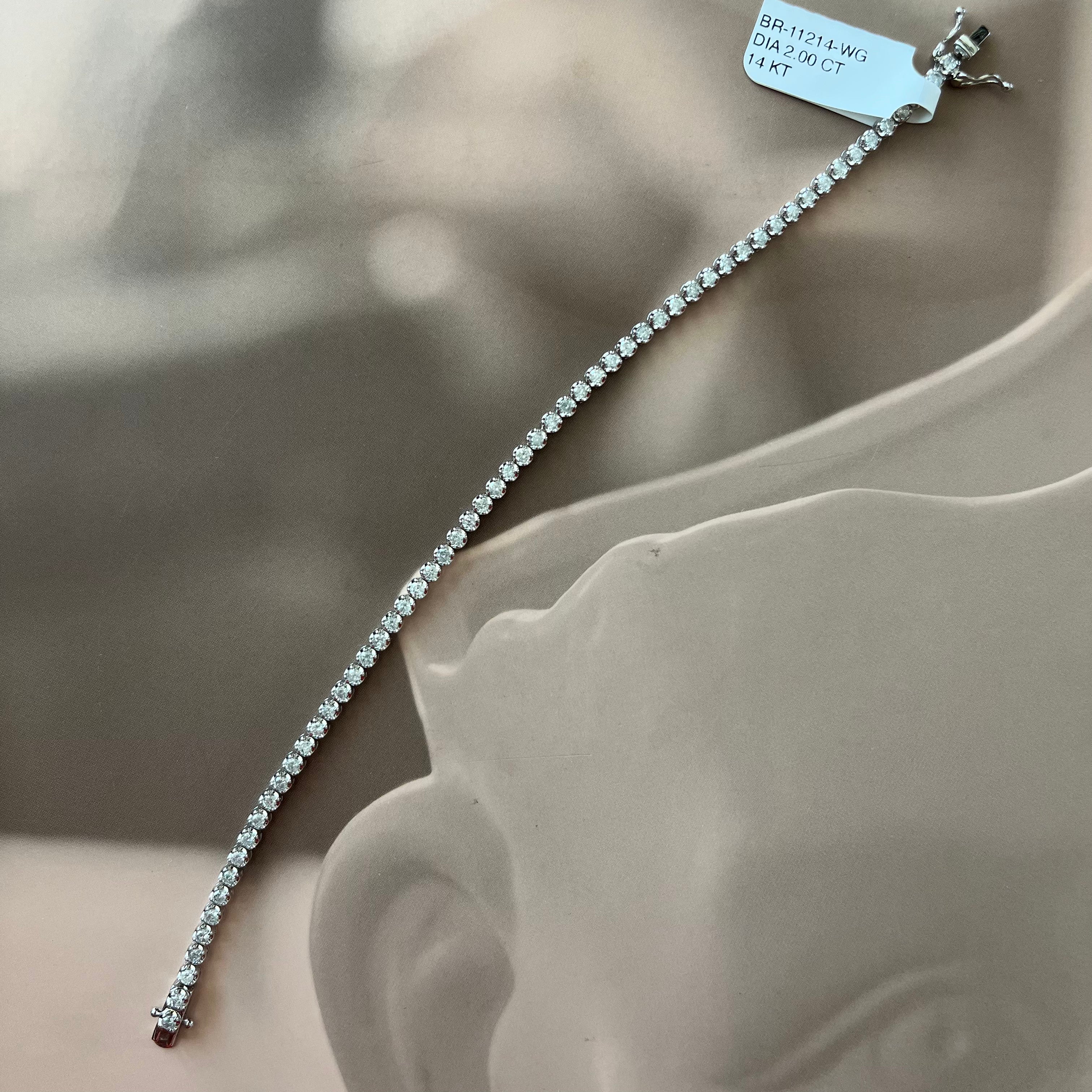 2 cts Tennis Bracelet in White Gold