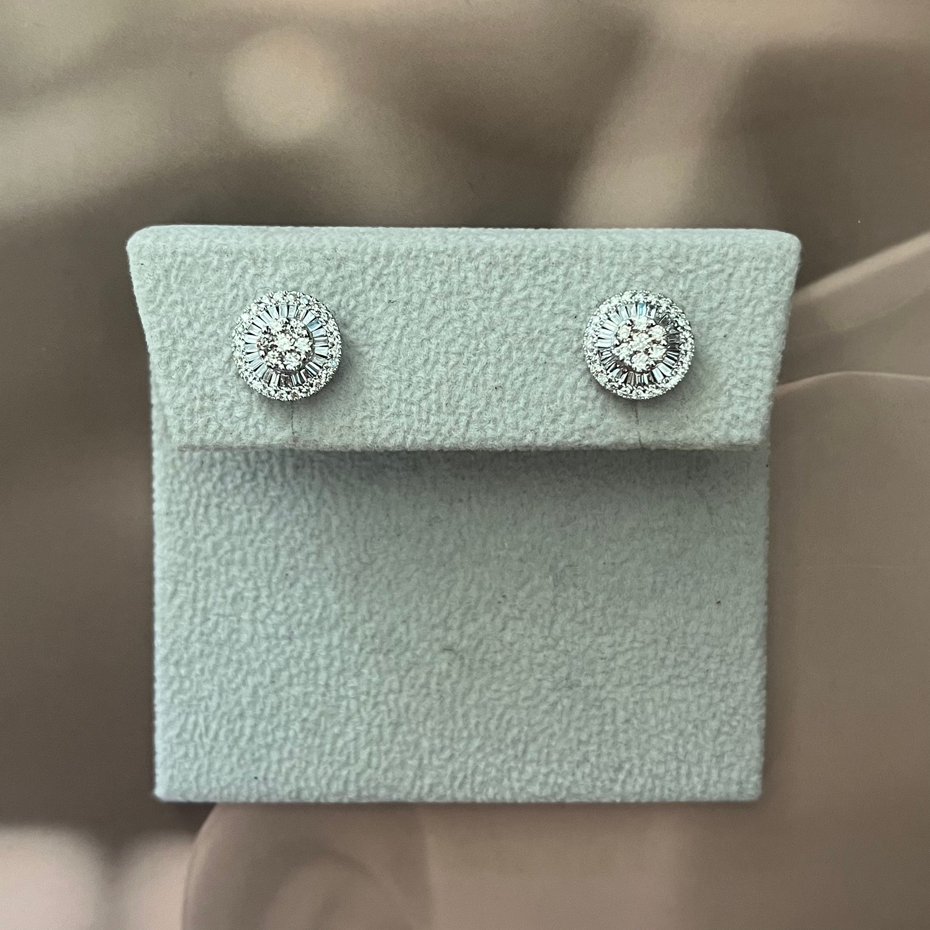 Round Pave Diamond Studs