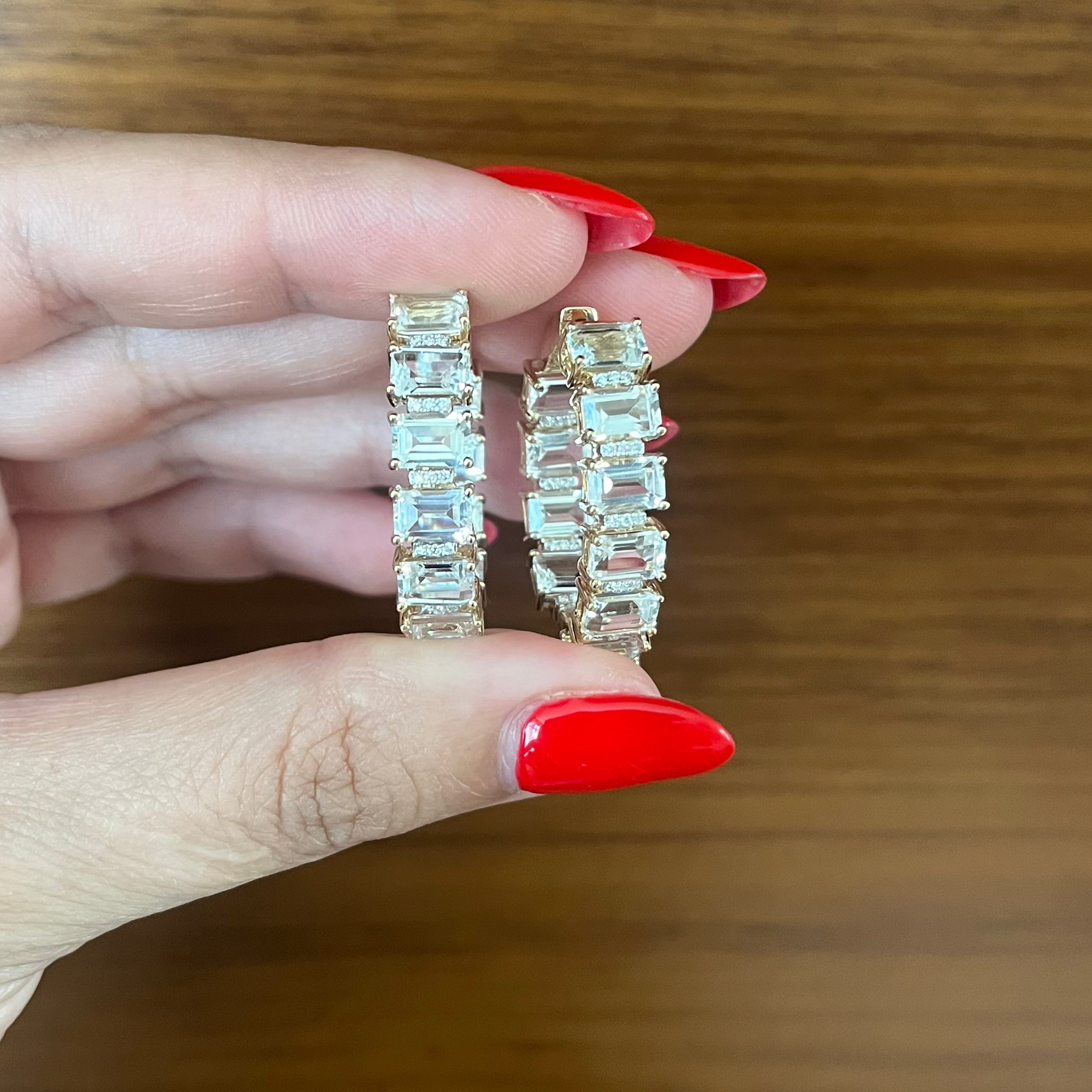 Ivanka White Topaz Hoops