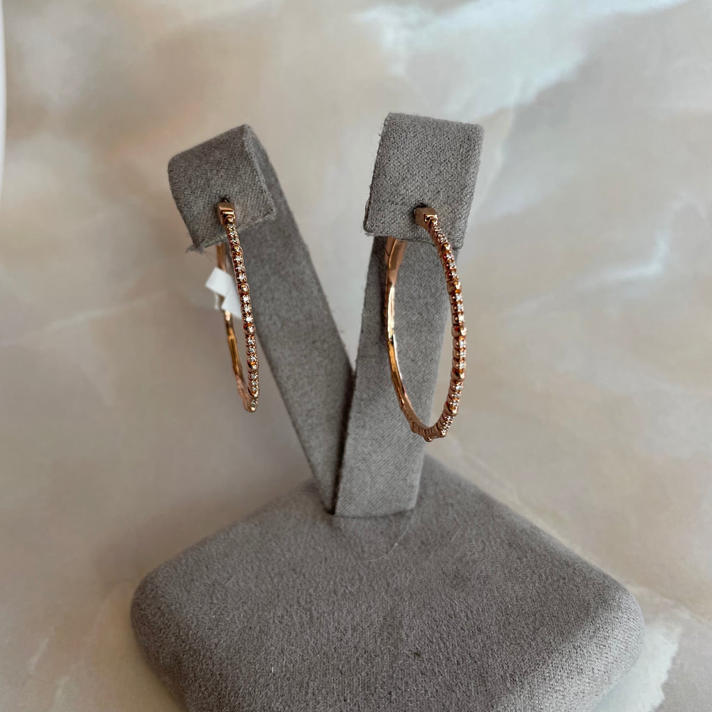 Juliette Diamond Hoops Rose Gold