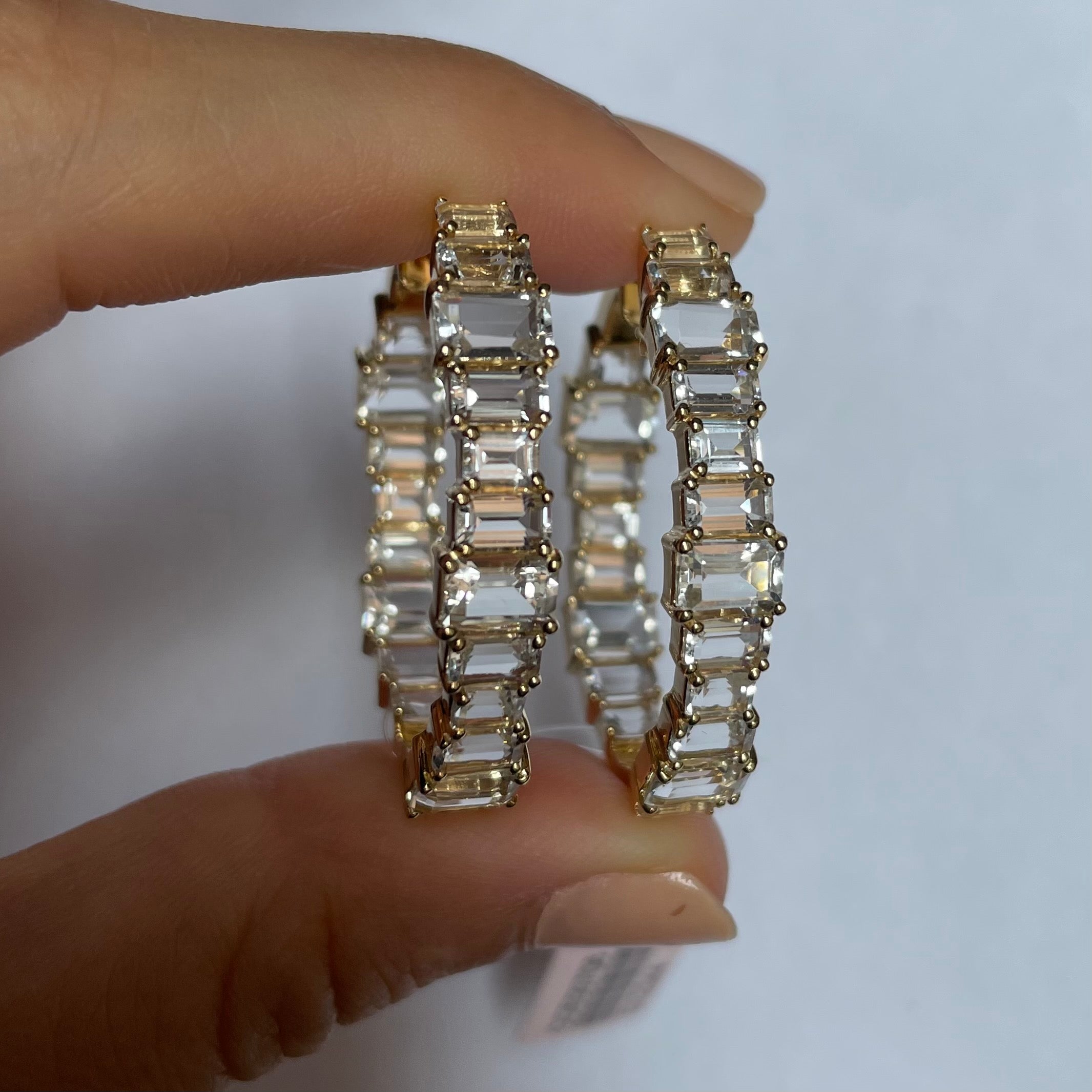 Alina White Topaz Hoops