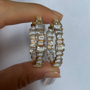 Alina White Topaz Hoops