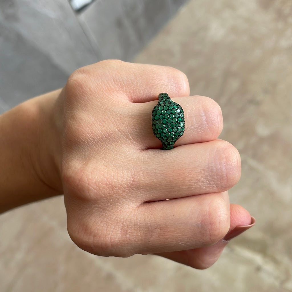 Emerald Pave Ring